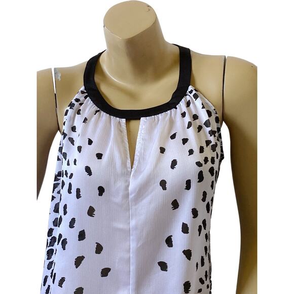 NEW YORK & COMPANY Womens Size Medium Sheer Sleeveless Keyhole Neck Shirt Top - Picture 5 of 8